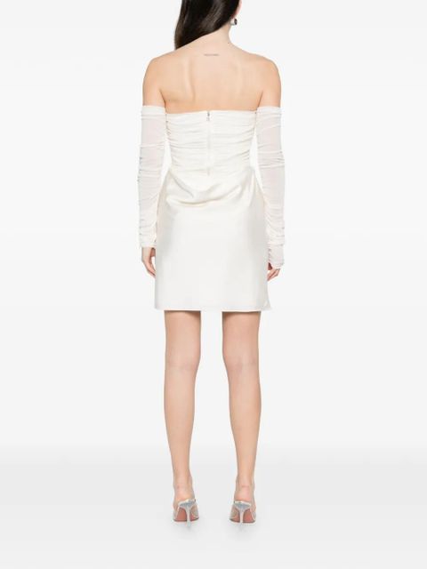 ROTATE BIRGER CHRISTENSEN ruched mesh mini dress - Neutrals