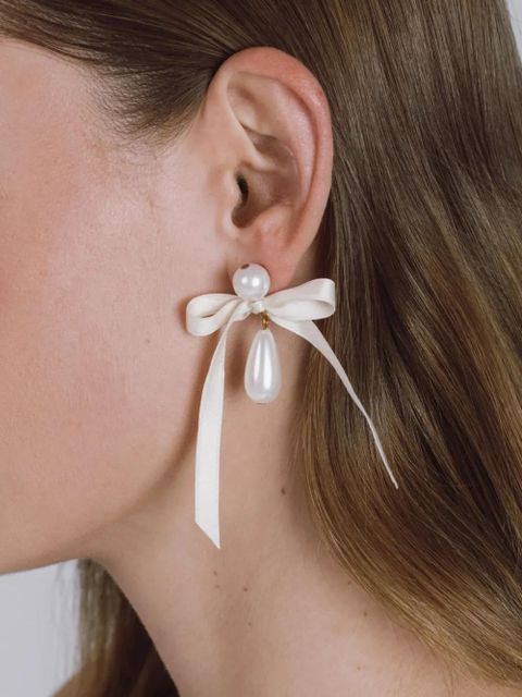 Jennifer Behr Sylvie bow-detail earrings - Neutrals - zdjęcie produktu nr 2