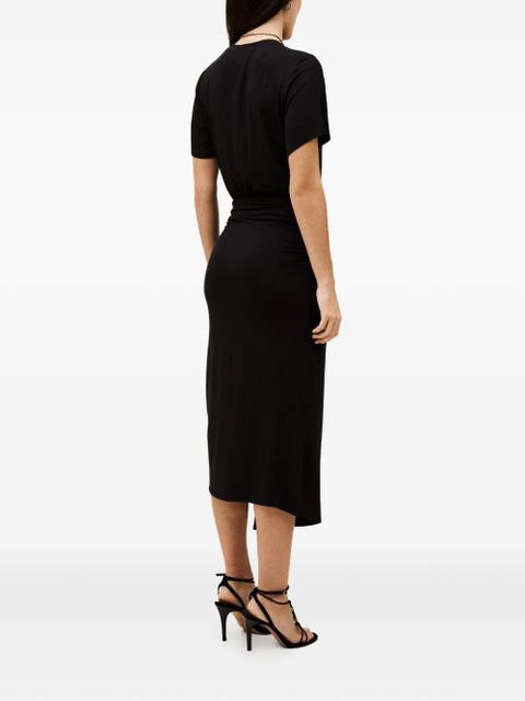 Ba&Sh Galtea buckled draped midi dress - Black