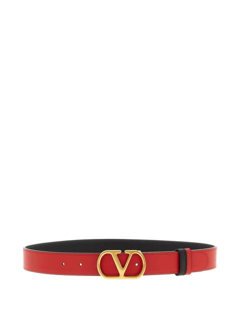 Valentino Garavani Vlogo signature reversible leather belt - Black