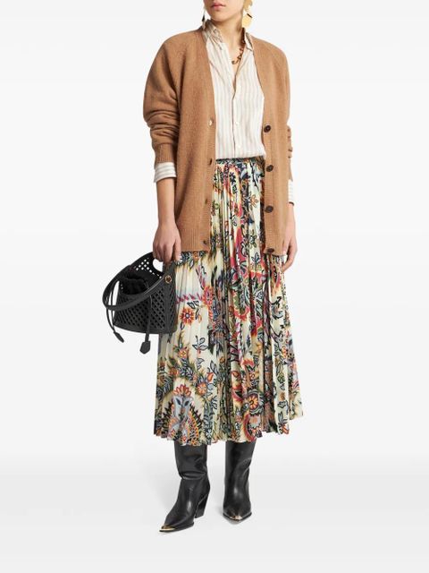ETRO paisley-print pleated midi skirt - Neutrals
