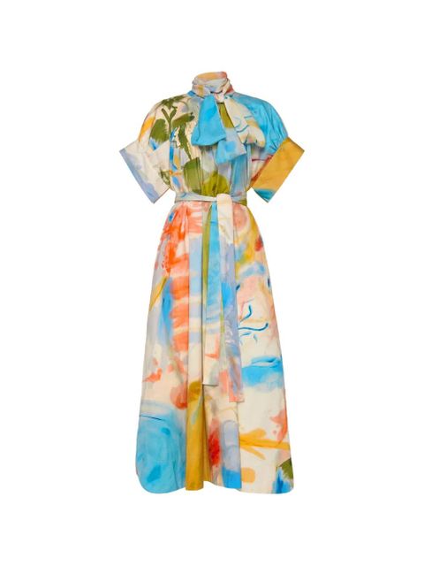 Ulla Johnson Studio tie-neck belted midi dress - Neutrals - zdjęcie produktu nr 1