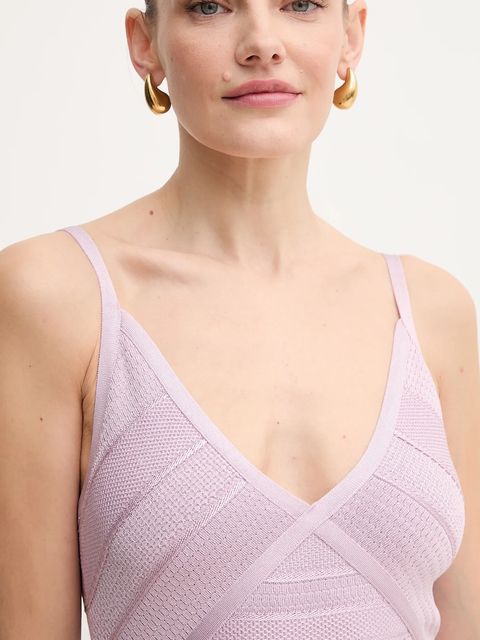 Herve Leger sukienka Rowan kolor fioletowy mini dopasowana MSB8511984