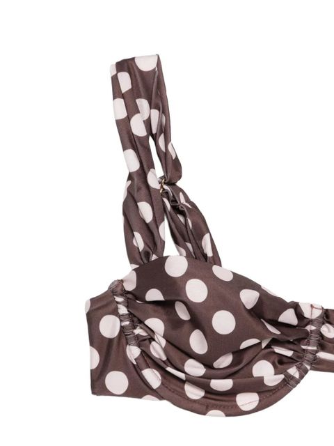 Faithfull the Brand Sol polka-dot bikini top - Brown