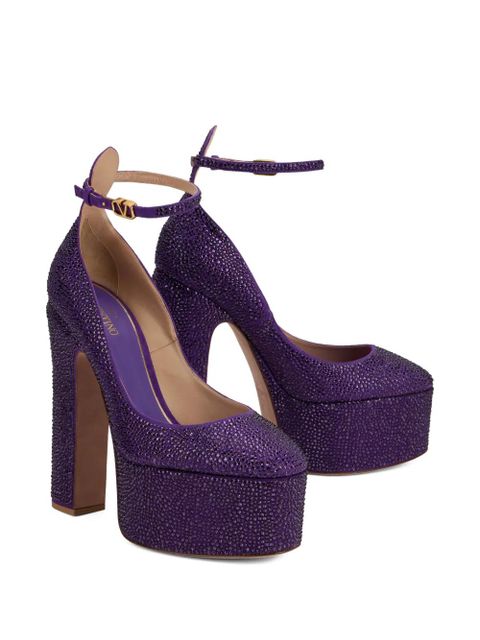 Valentino Garavani Tan-Go crystal-embellished pumps - Purple