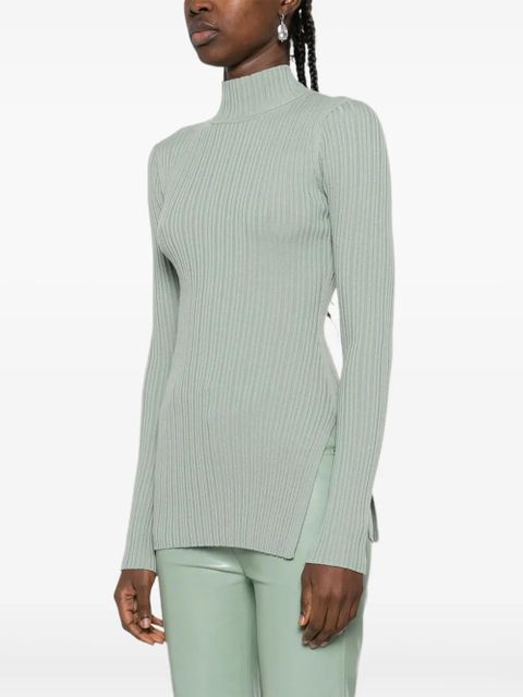 Nanushka ribbed turtleneck top - Green