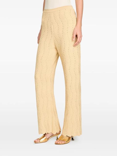 SANDRO geometric-pattern textured trousers - Neutrals