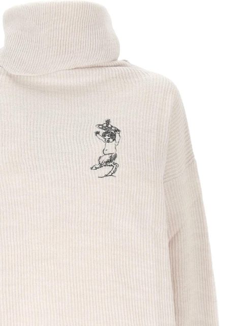 Vivienne Westwood embroidered-detail turtleneck sweater - Neutrals - zdjęcie produktu nr 2