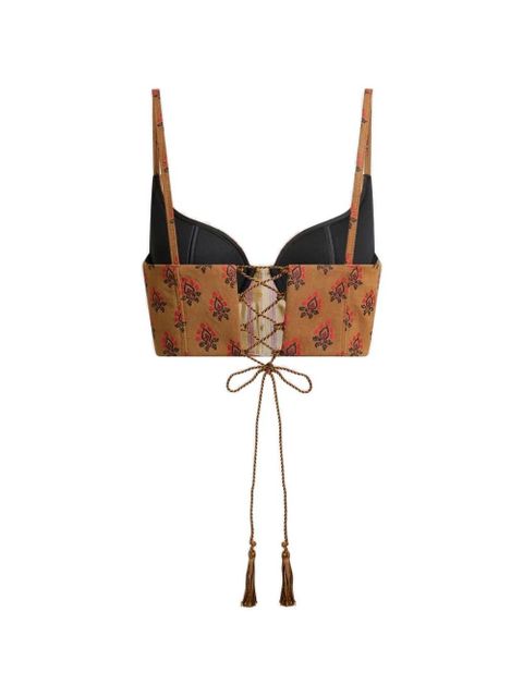 ETRO flower-embroidered crop top - Neutrals - zdjęcie produktu nr 2