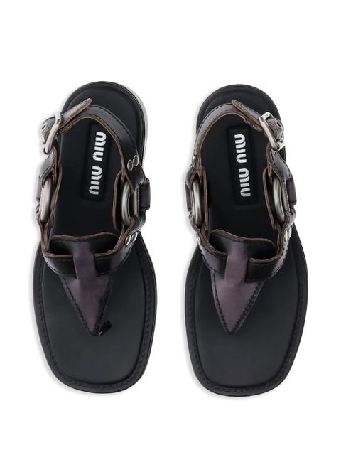 Miu Miu leather sandals - Black