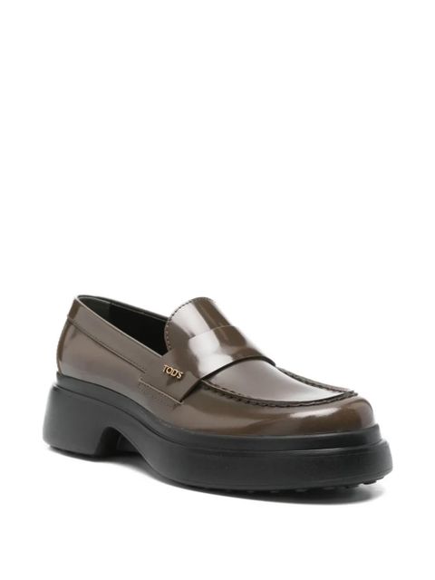 Tod's leather platform loafers - Green - zdjęcie produktu nr 2