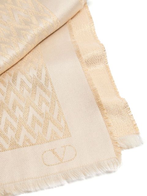 Valentino Garavani Toute La V silk stole - Neutrals