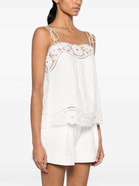 ZIMMERMANN August broderie-anglaise linen top - White