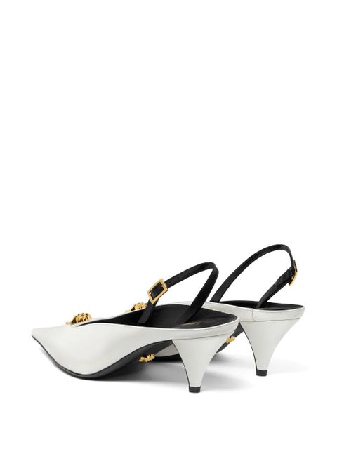 Versace 55mm Medusa leather pumps - White