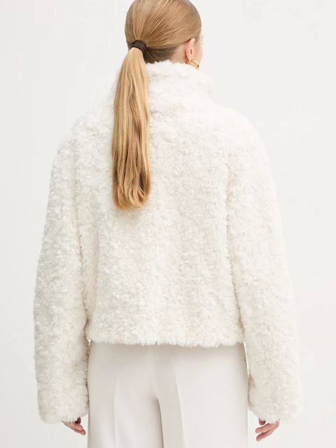 BOSS płaszcz z domieszką wełny kolor biały 50550632