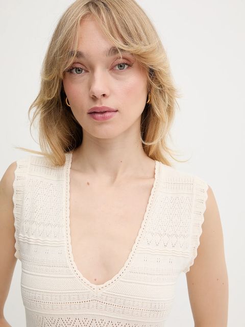 Morgan sukienka kolor beżowy maxi dopasowana RMALISA