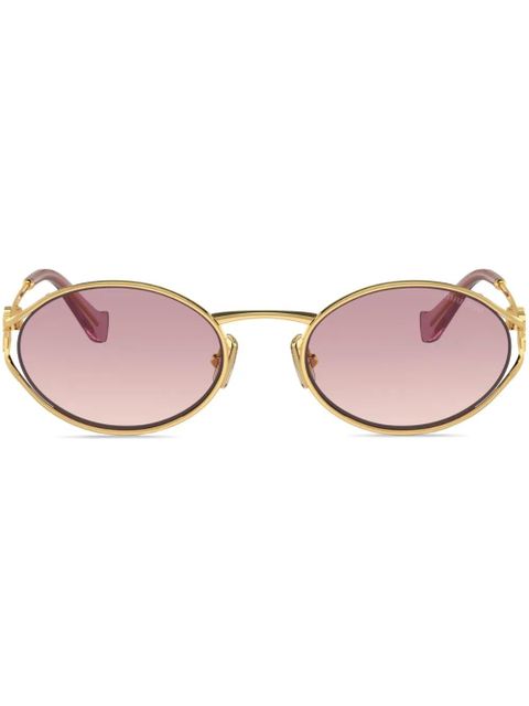 Miu Miu Eyewear oval-frame gradient-lenses sunglasses - Gold - zdjęcie produktu nr 1