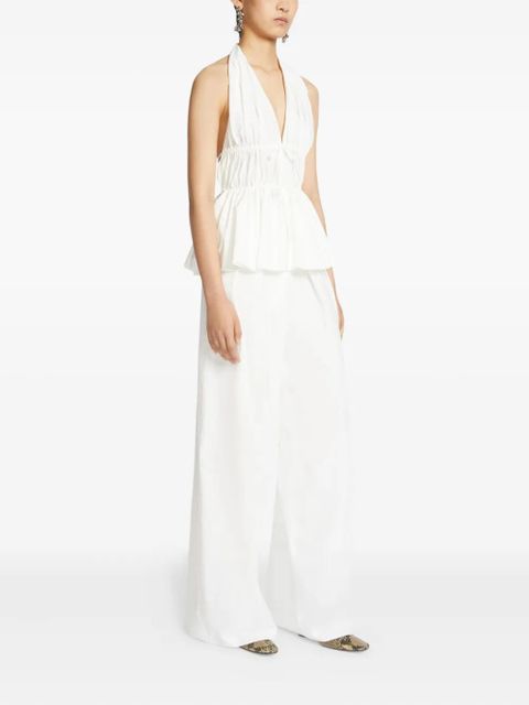 DRIES VAN NOTEN pleated wide-leg trousers - White - zdjęcie produktu nr 2