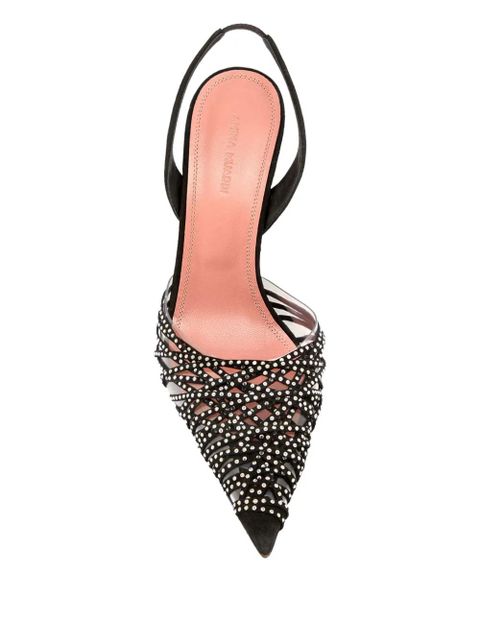 Amina Muaddi Lori beaded slingback pumps - Black - zdjęcie produktu nr 2