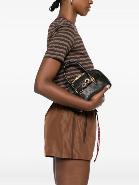 Miu Miu Top Handle Buckle Shoulder Bag - Black