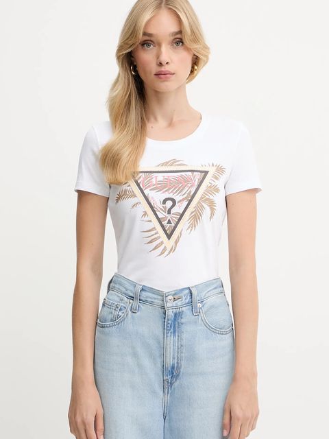 Guess t-shirt damski kolor biały W5YI13 J1314 - zdjęcie produktu nr 1