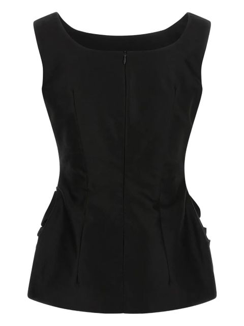 Magda Butrym floral-embellishment top - Black - zdjęcie produktu nr 2