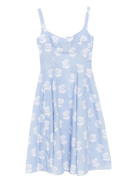 Marni sprayed roses-print poplin dress - Blue - zdjęcie produktu nr 2