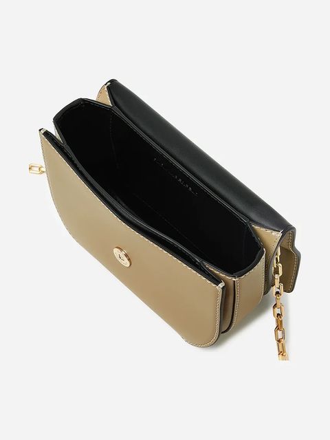 Karl Lagerfeld torebka skórzana kolor beżowy A1W30445