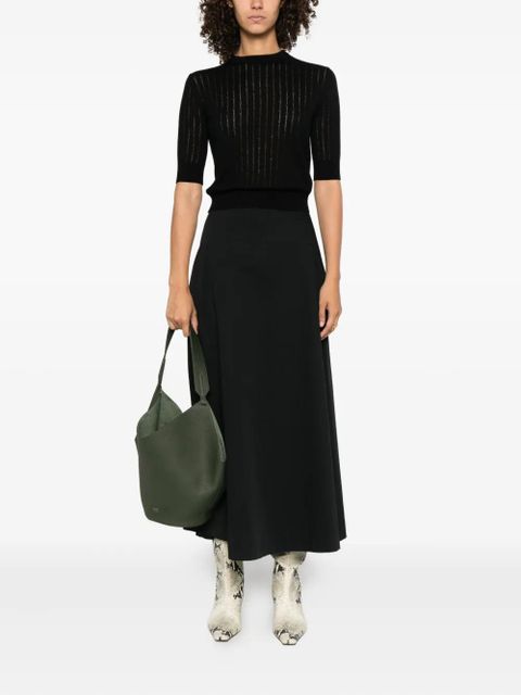 Max Mara open-knit short-sleeve top - Black