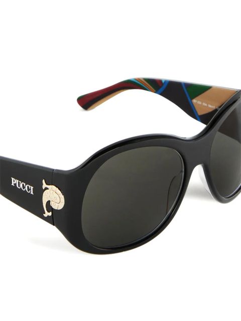 PUCCI round-frame logo-detail sunglasses - Black
