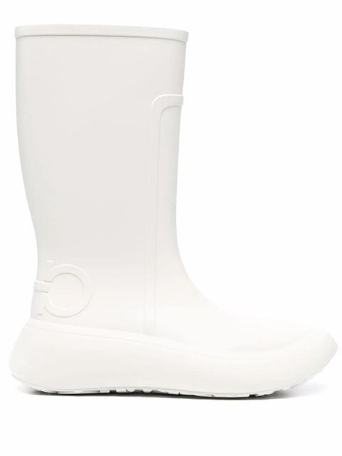 Ferragamo logo-embossed chunky rain boots - White - zdjęcie produktu nr 1