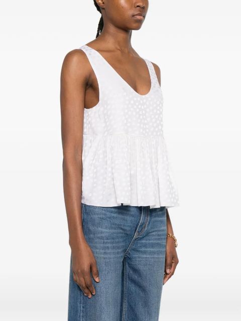 Chloé jacquard peplum hem top - White