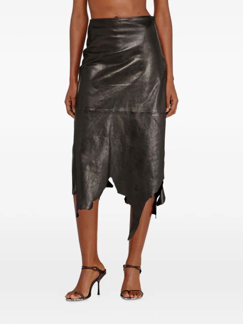 Diesel L-Torn panelled irregular-hem skirt - Black