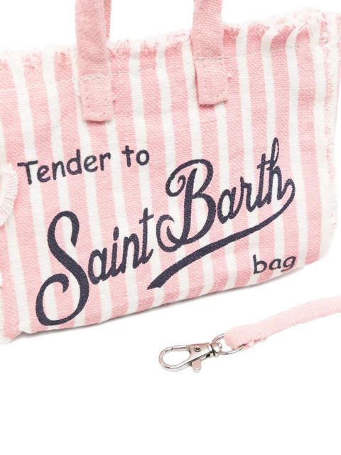MC2 Saint Barth striped frayed-edge phone bag - Pink