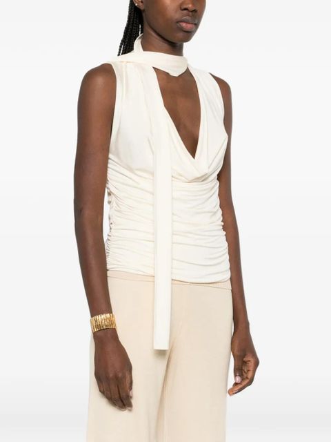 Aya Muse self-tie draped top - Neutrals - zdjęcie produktu nr 2