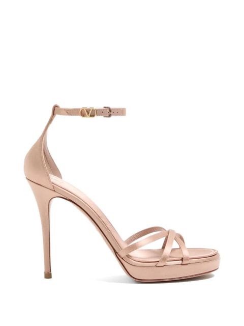 Valentino Garavani 120mm Eveninglam satin platform sandals - Neutrals - zdjęcie produktu nr 1
