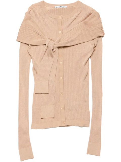 Acne Studios ribbed-knit cardigan - Neutrals - zdjęcie produktu nr 1