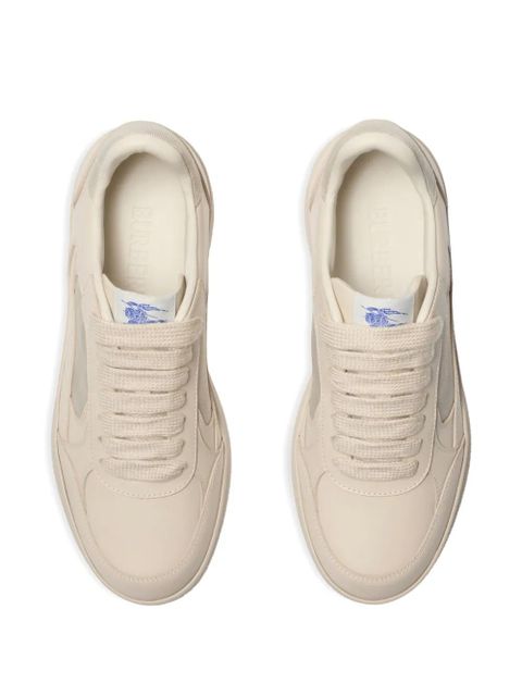 Burberry Terrace check-panel leather sneakers - Neutrals