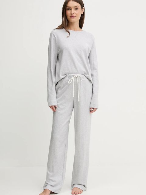 Lauren Ralph Lauren piżama bawełniana damska kolor szary bawełniana ILN72453 - zdjęcie produktu nr 1