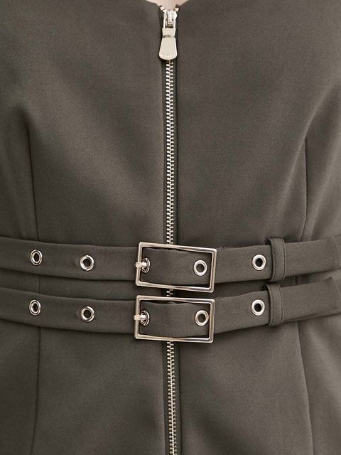 Morgan sukienka RPIRO kolor zielony mini rozkloszowana