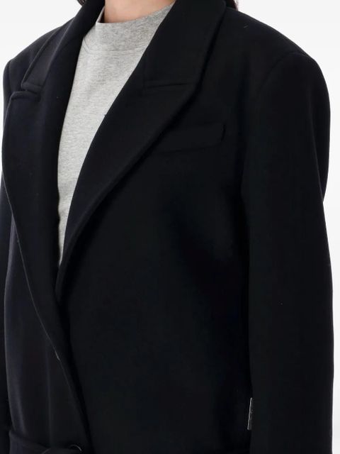 The Attico wool-blend belted coat - Black