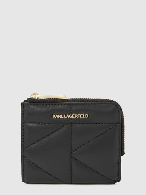 Karl Lagerfeld portfel skórzany K/KUILT damski kolor czarny A4W32039 - zdjęcie produktu nr 1