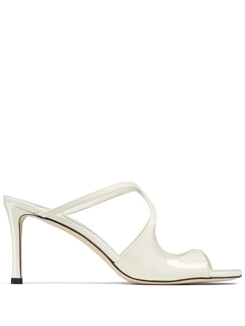 Jimmy Choo Anise 75mm patent-leather mules - White - zdjęcie produktu nr 1