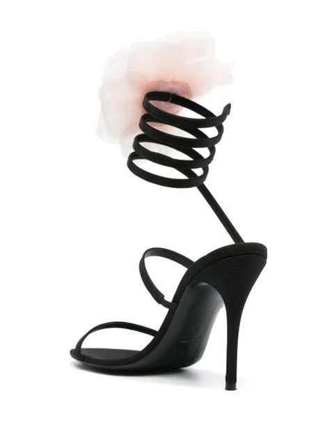 Magda Butrym 110mm floral-appliqué sandals - Black