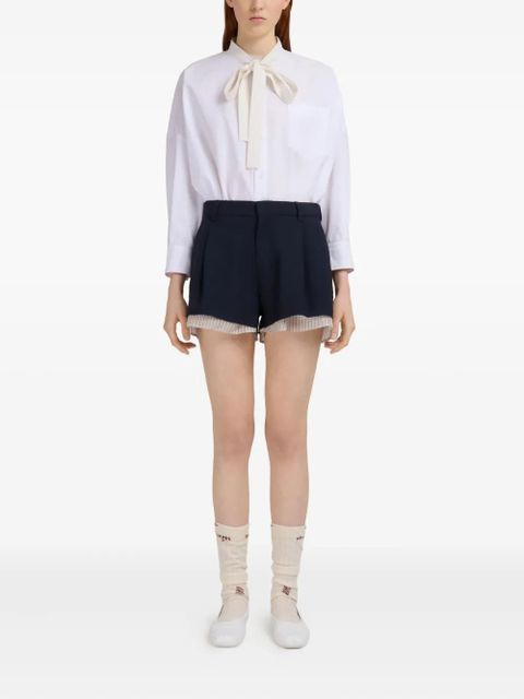 Marni layered pleated shorts - Blue - zdjęcie produktu nr 2