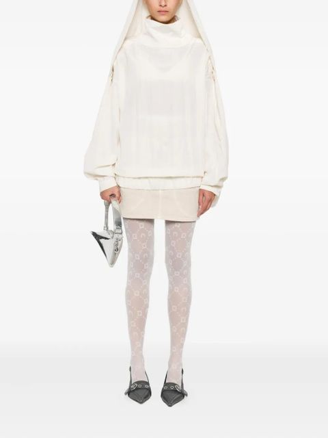 Jean Paul Gaultier high-neck pleated top - Neutrals