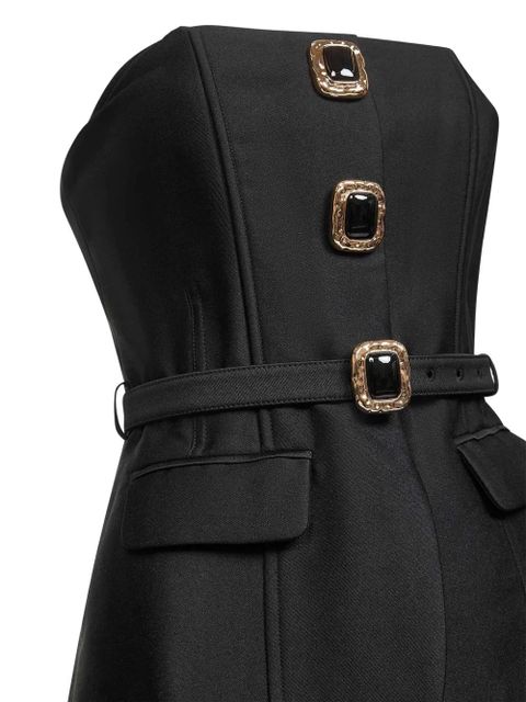 Self-Portrait button-embellished bandeau top - Black - zdjęcie produktu nr 2