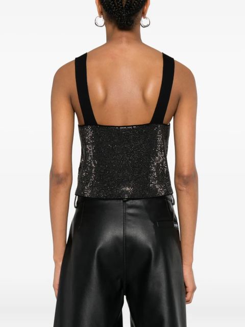 Maje rhinestone-embellished top - Black