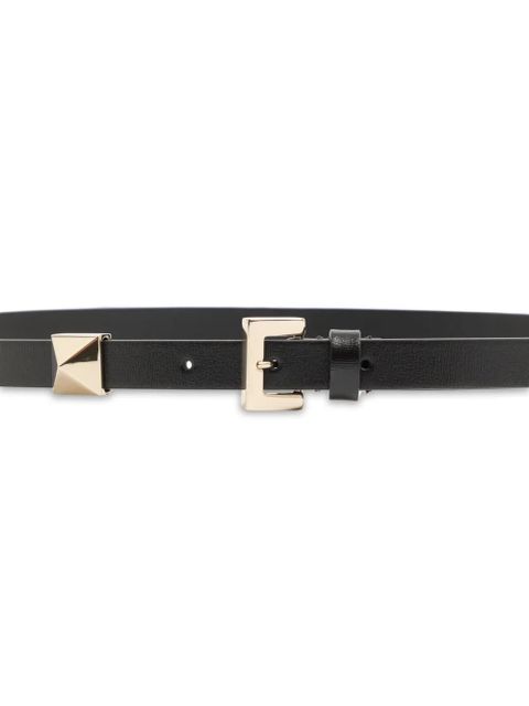 Valentino Garavani shiny calfskin side stud belt 15mm - Black