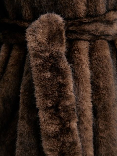 Twinset płaszcz kolor brązowy 252AT2190